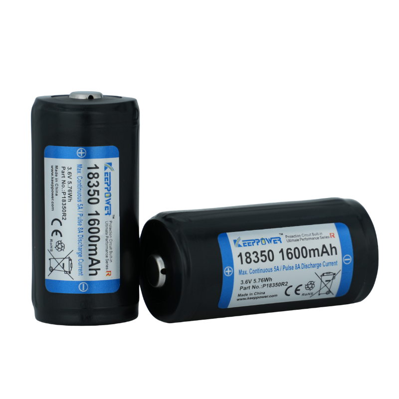 18350 リチウムイオン充電式バッテリー 1600mAh 8A | キープパワー